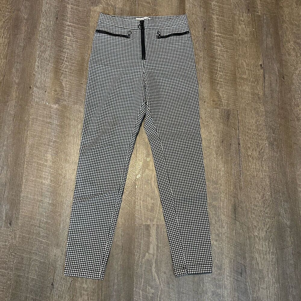 Urban Outfitters‎ Susie High-Waisted Zip-Front Gingham Pants Size 6